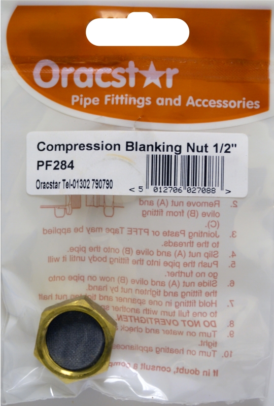 Compression Blanking Nut 1/2 inch Timbermills