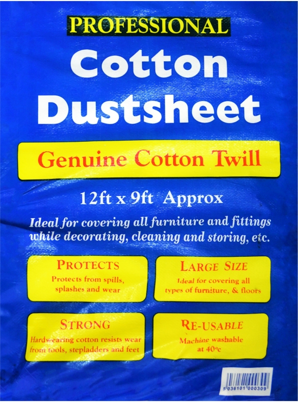 Cotton Dust Sheet 12x9ft Timbermills
