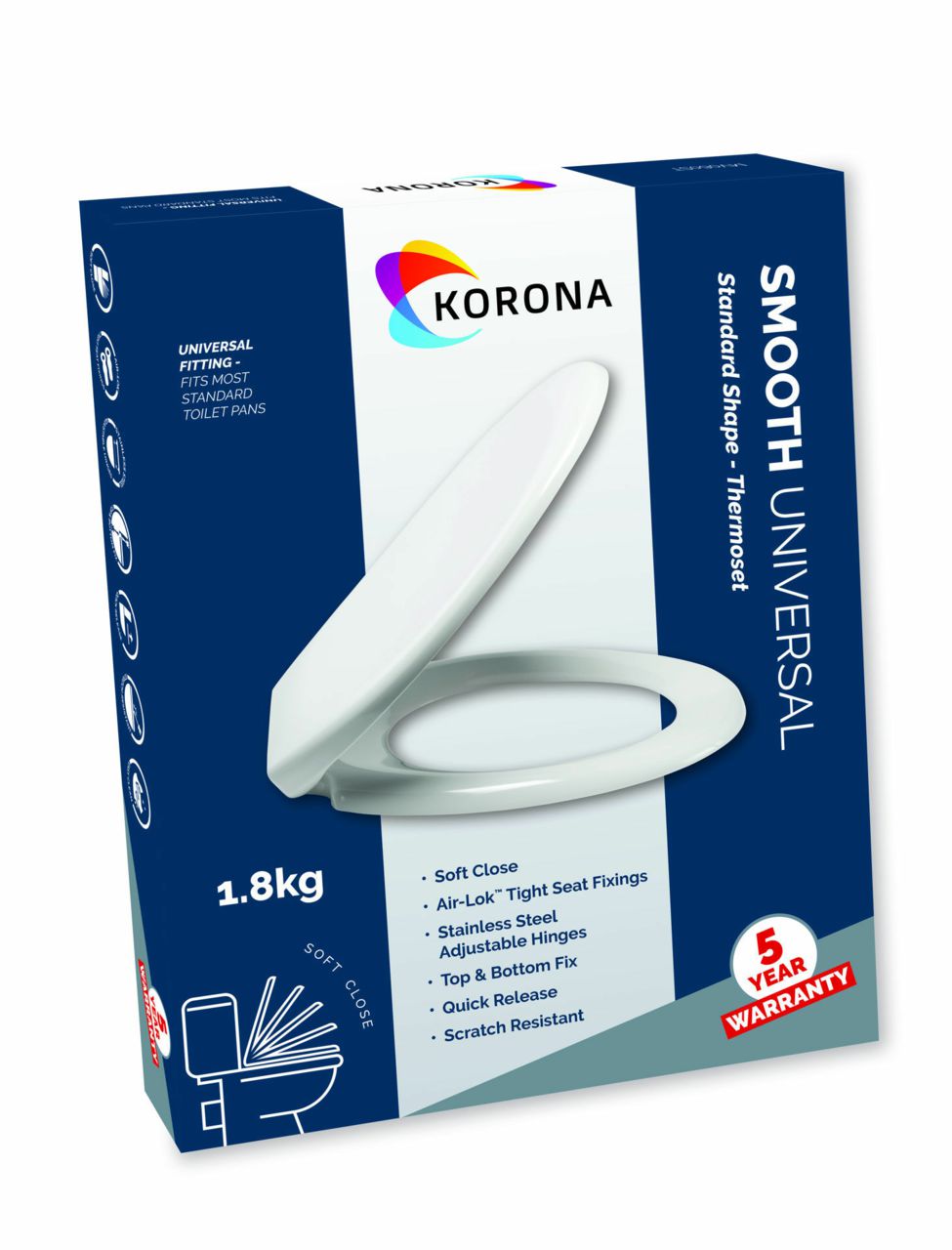 Toilet Seat White Top Fix Timbermills
