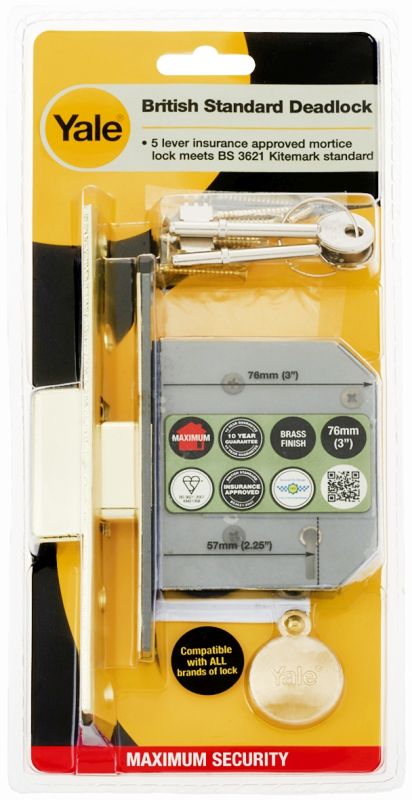 Union 75mm 5 Lever DeadLock BS PB - Timbermills