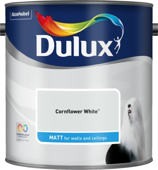 DULUX CORNFLOWER WHITE VINYL MATT 2.5L Timbermills