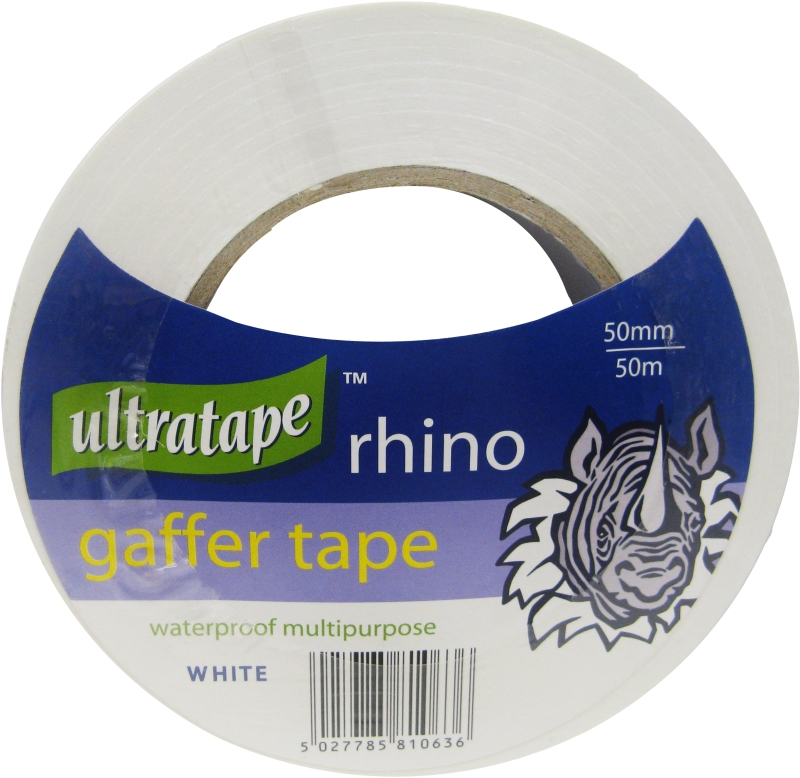 Rhino Tape White 50mm x 50m Timbermills