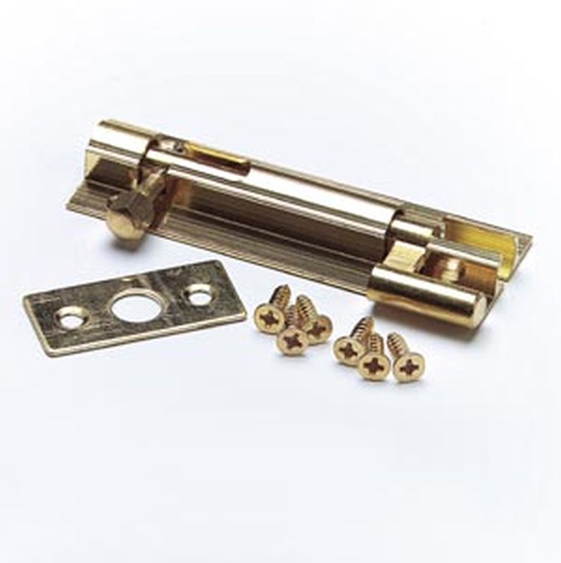 Necked Slip Bolt Brass 75mm Timbermills